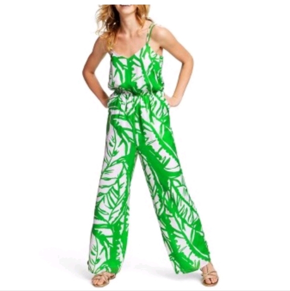 Lilly Pulitzer for Target Green Floral Jumpsuit Size XS - Picture 1 of 10